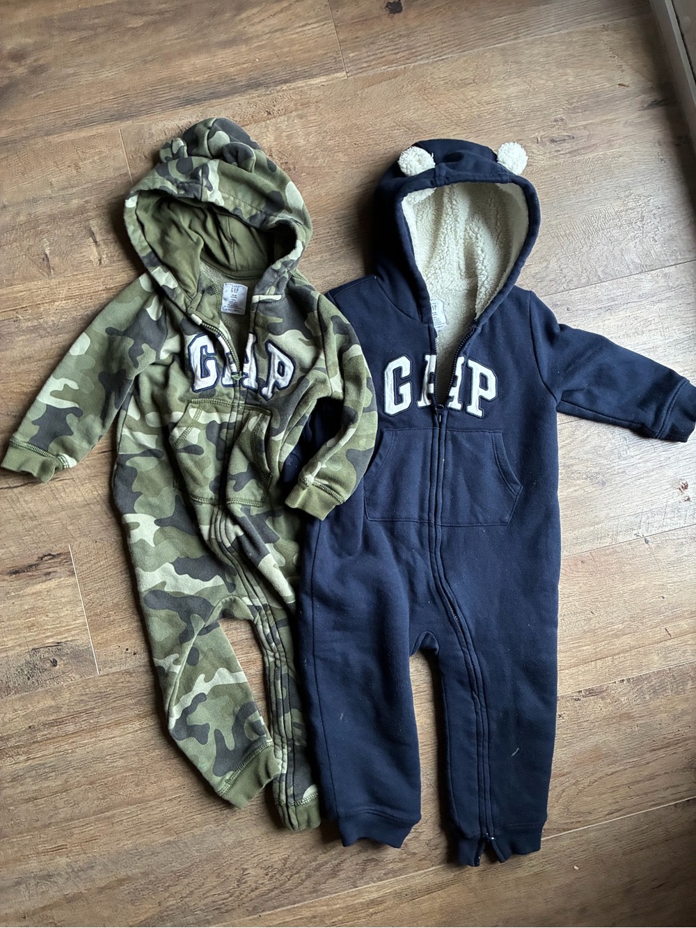 GAP Kids One-Piece Bodysuits - Camo Green & Navy Blue